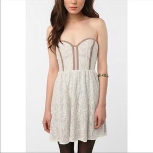 Urban Outfitters Pins and Needles Strapless Lace Mini Dress
